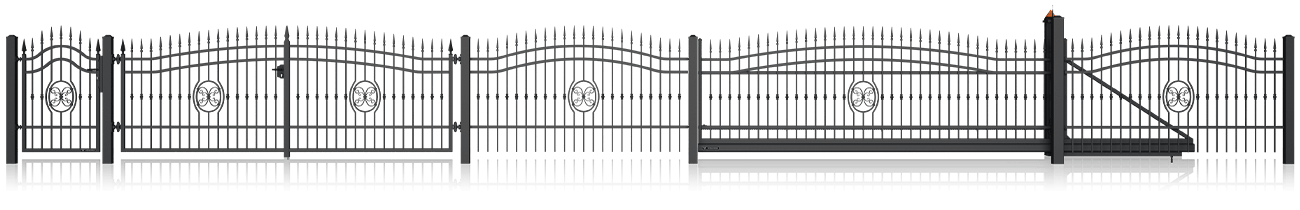 Brama dwuskrzydłowa LUX AW.10.56/Wp. (w wersji z łukiem c = 350), Adams Salon partnerski Wiśniowski Żary