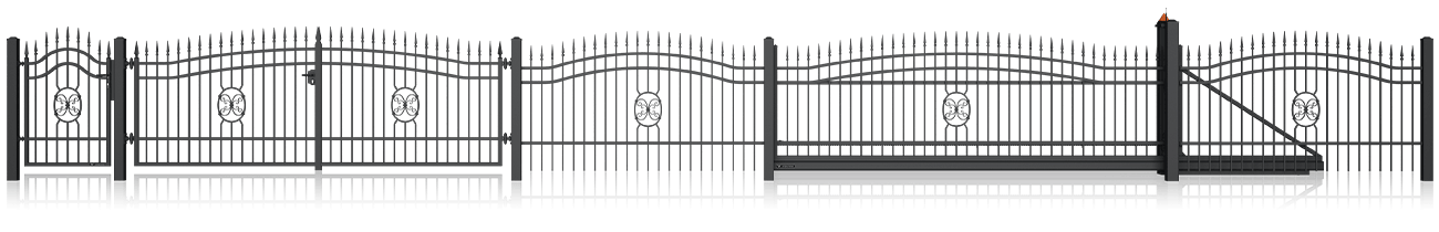 Brama dwuskrzydłowa LUX AW.10.57/Wp. (w wersji z łukiem c = 350), Adams Salon partnerski Wiśniowski Żary