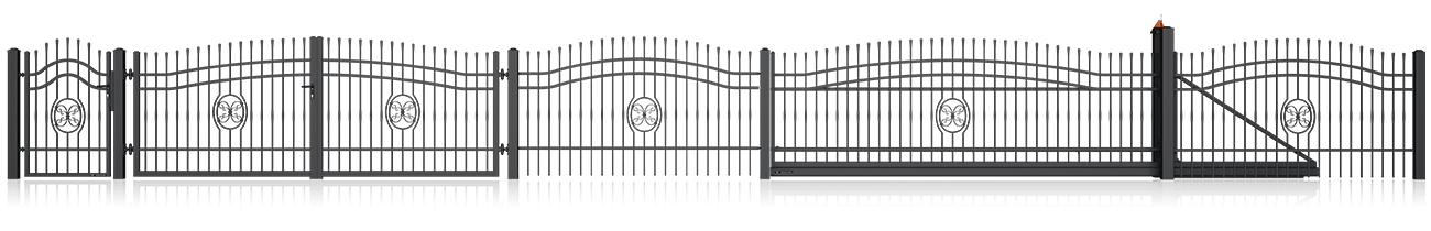 Brama dwuskrzydłowa LUX AW.10.59/Wp. (w wersji z łukiem c = 350), Adams Salon partnerski Wiśniowski Żary
