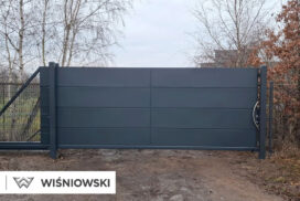 Brama przesuwna posesyjna, słupki, panele Vega