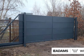 Brama przesuwna posesyjna, słupki, panele Vega