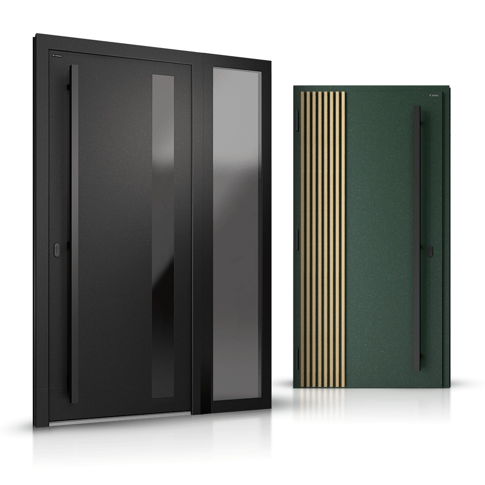 Aluminiowo-stalowe drzwi zewnętrzne NOVA Wiśniowski