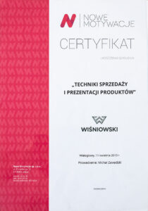 Referencje i certyfikaty – Adams Wiśniowski Salon partnerski Żary
