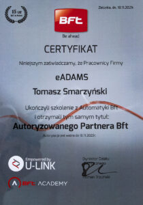 Referencje i certyfikaty – Adams Wiśniowski Salon partnerski Żary