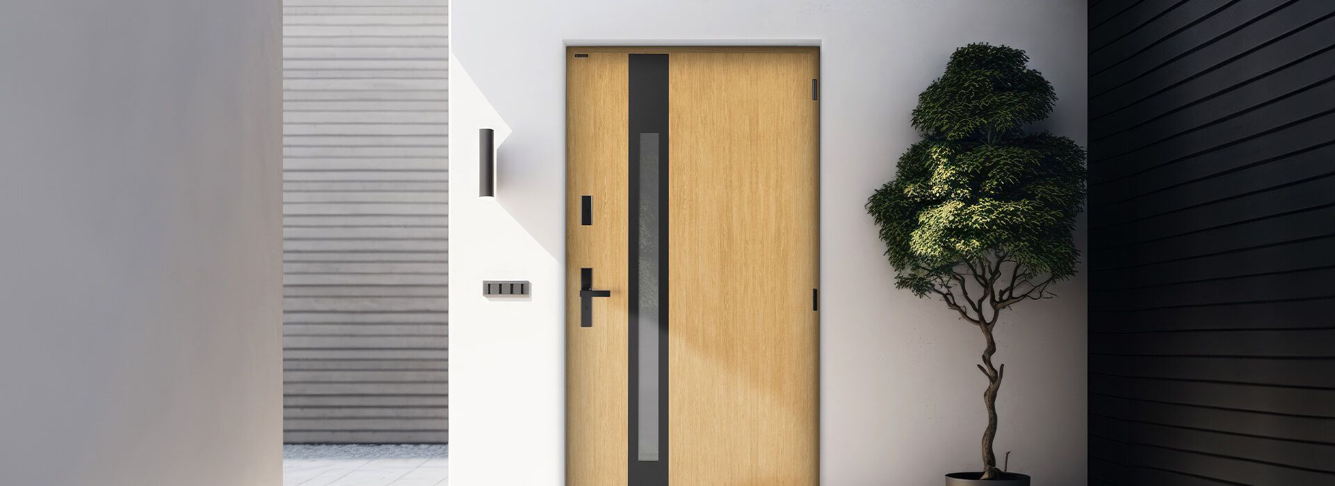 Drzwi wejściowe bez zadaszenia