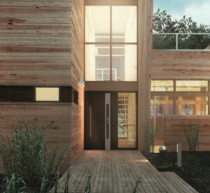 Drzwi wejściowe bez zadaszenia