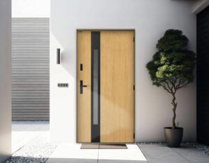 Drzwi wejściowe bez zadaszenia