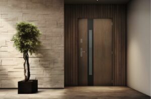 Drzwi wejściowe bez zadaszenia