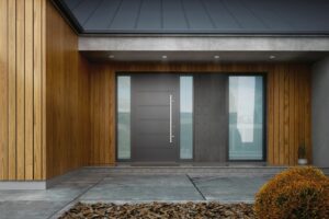 Drzwi wejściowe bez zadaszenia